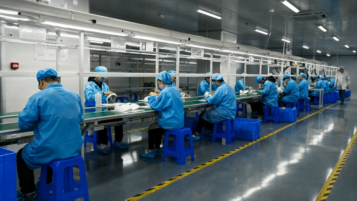 BaiChang production teams working across an organized assembly line.
